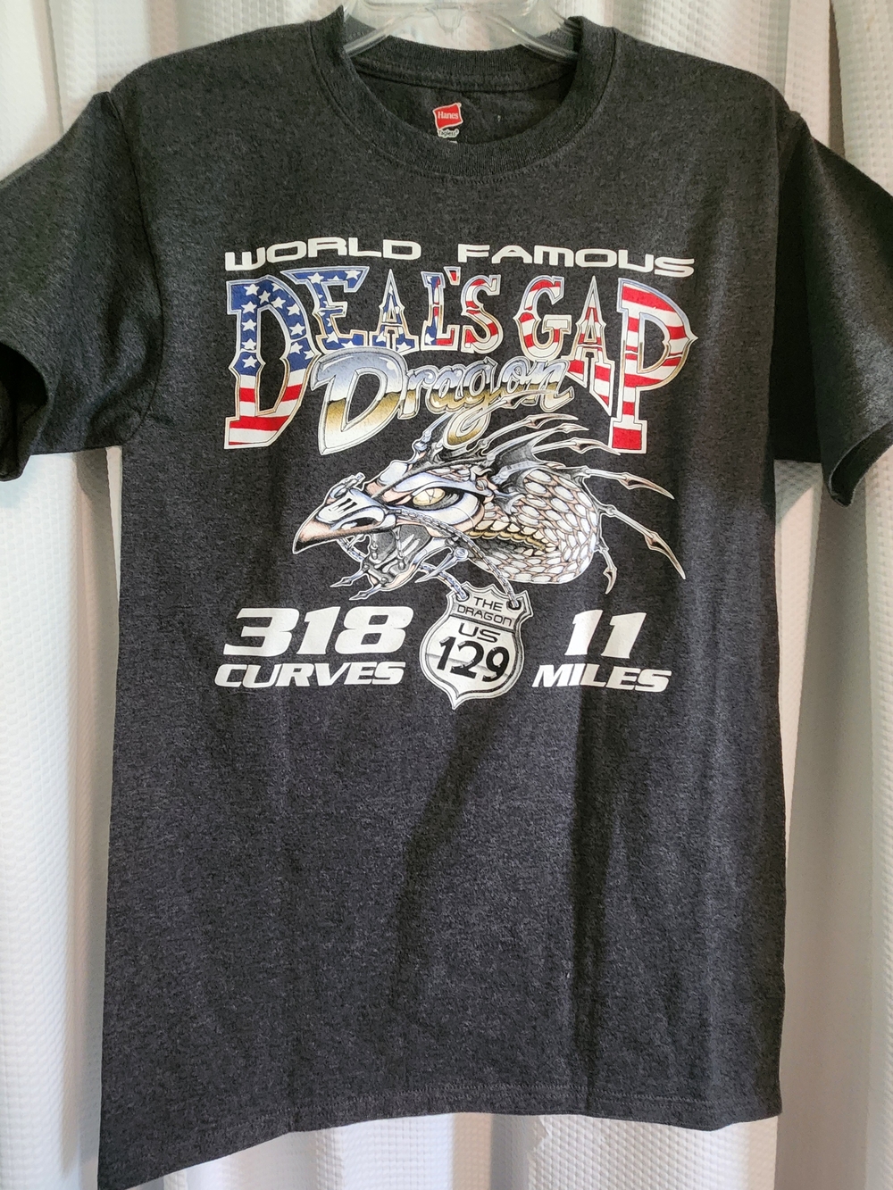 Hanes Dark Gray 'Deals Gap Dragon' Graphic Tee.
